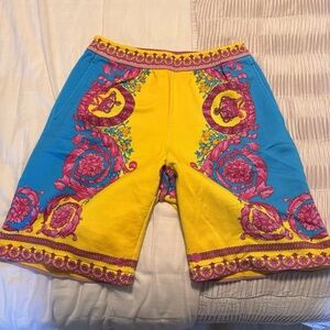 Authentic Versace Neon Baroque Fleece Shorts Size Small S Sweat Shorts